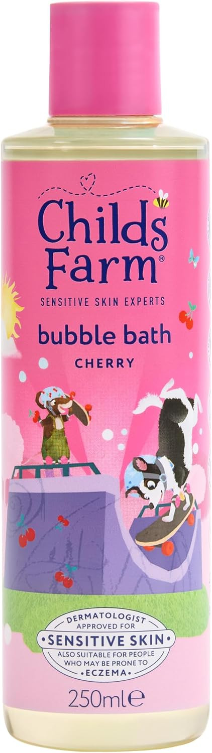 Childs Farm Kids Bubble Bath, Cherry | Gently Cleanses & Soothes | Suitable for Dry, Sensitive Skin, 250ml
