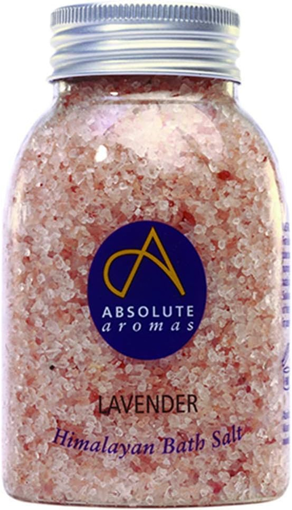Absolute Aromas Lavender Bath Salts 290g - Natural Pink Himalayan Salt Infused with 100% Pure Lavender French Essential Oil - Relax and soak Tired Muscles