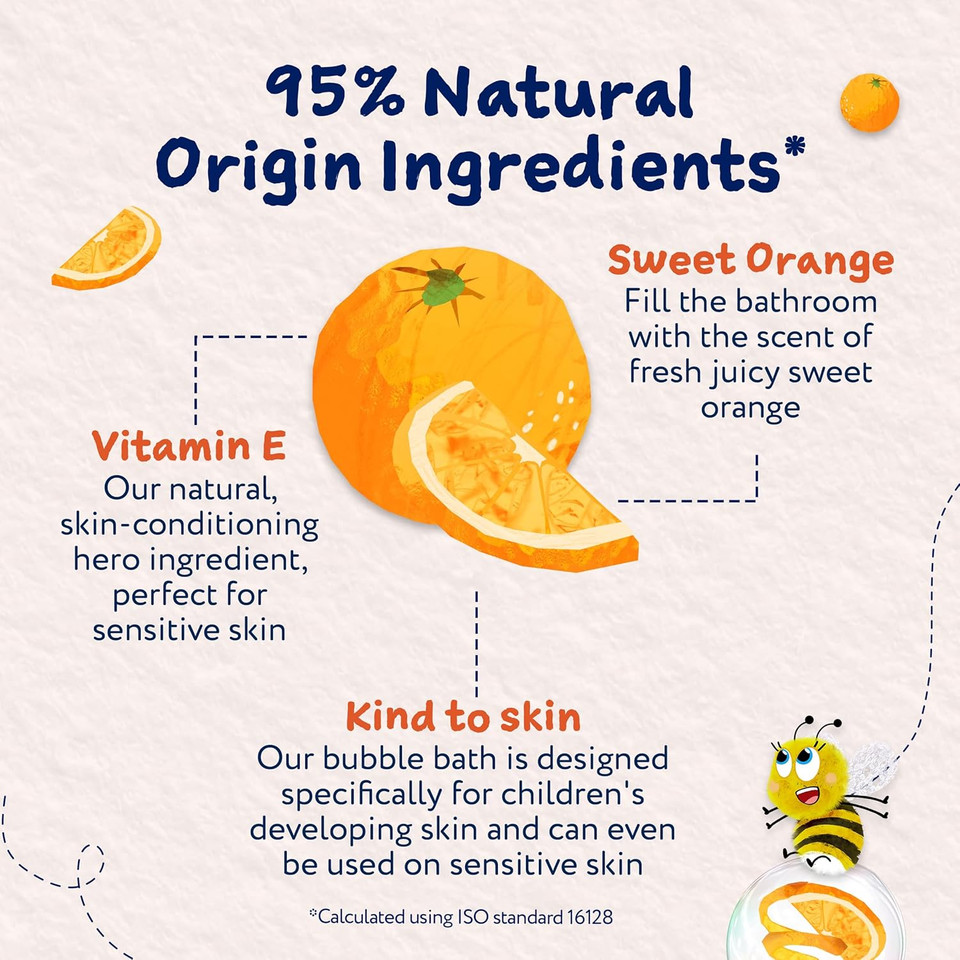 Childs Farm Kids Bubble Bath, Sweet Orange | Gently Cleanses & Soothes | Suitable for Dry, Sensitive Skin, 250ml