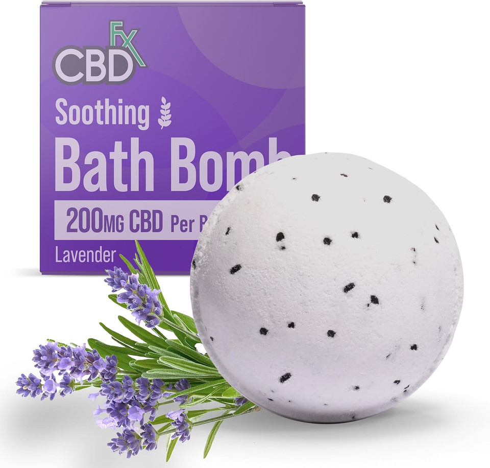 CBDfx Bath Bomb 200mg High Strength Soothing Lavender Hawaiian Black Salt Vegan Cruelty-Free Single Bath Bomb CBDfx Bath Bomb 200mg High Strength Soothing Lavender Hawaiian Black Salt Vegan Cruelty-Free Single Bath Bomb