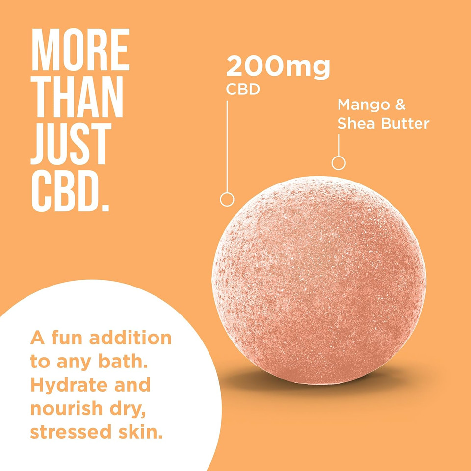 CBDfx 200mg CBD High Strength Hydrating CBD Oil Bath Bomb with Mango & Shea Butter Vegan, Cruelty-Free, Single Bath Bomb CBDfx 200mg CBD High Strength Hydrating CBD Oil Bath Bomb with Mango & Shea Butter Vegan, Cruelty-Free, Single Bath Bomb
