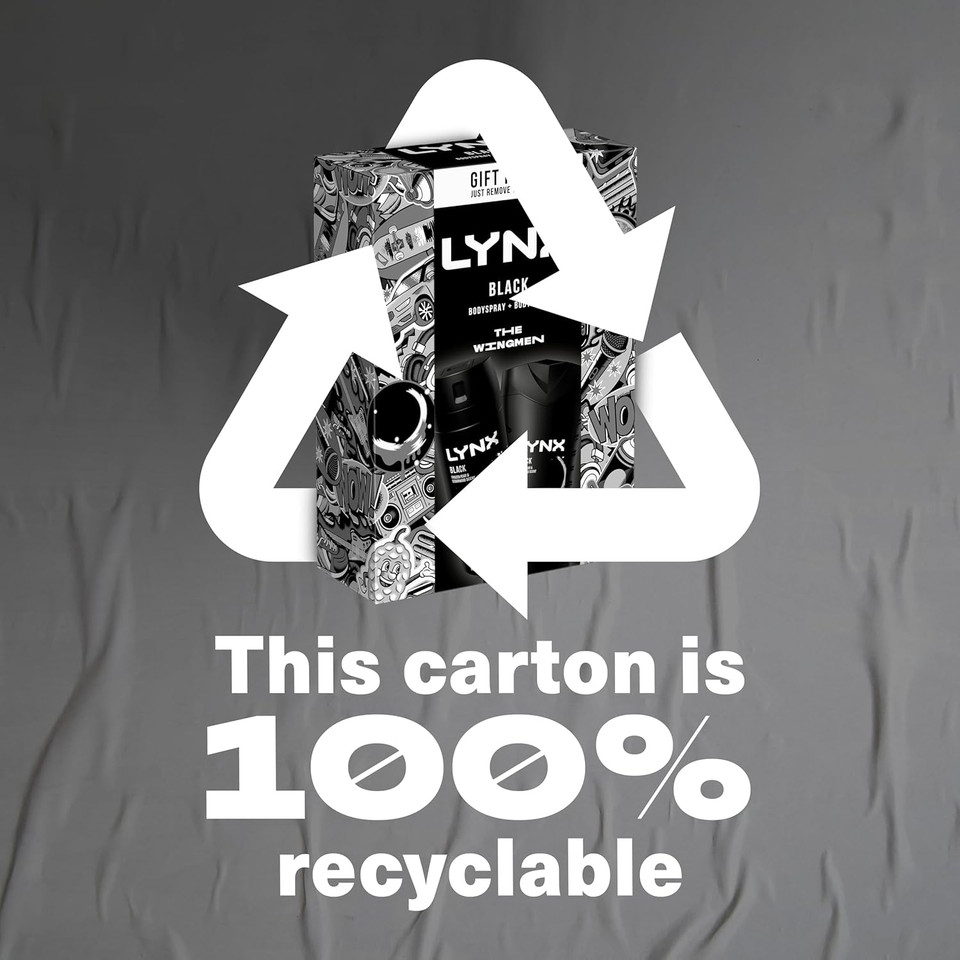 LYNX Black Duo Body Spray Gift Set Body Wash & Deodorant perfect for his daily routine 2 piece