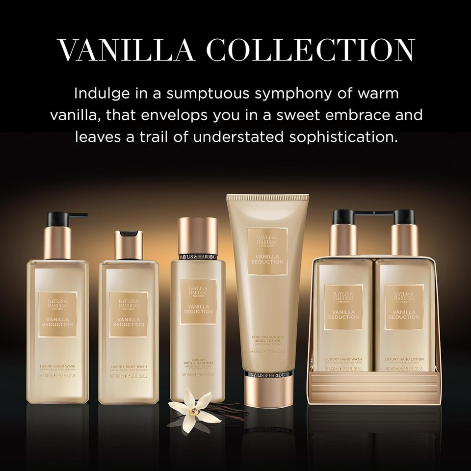 Baylis & Harding The Edit Vanilla Seduction 2 Bottle Set, 400 ml Hand Wash & 400 ml Hand Lotion - Vegan Friendly (Pack of 1)