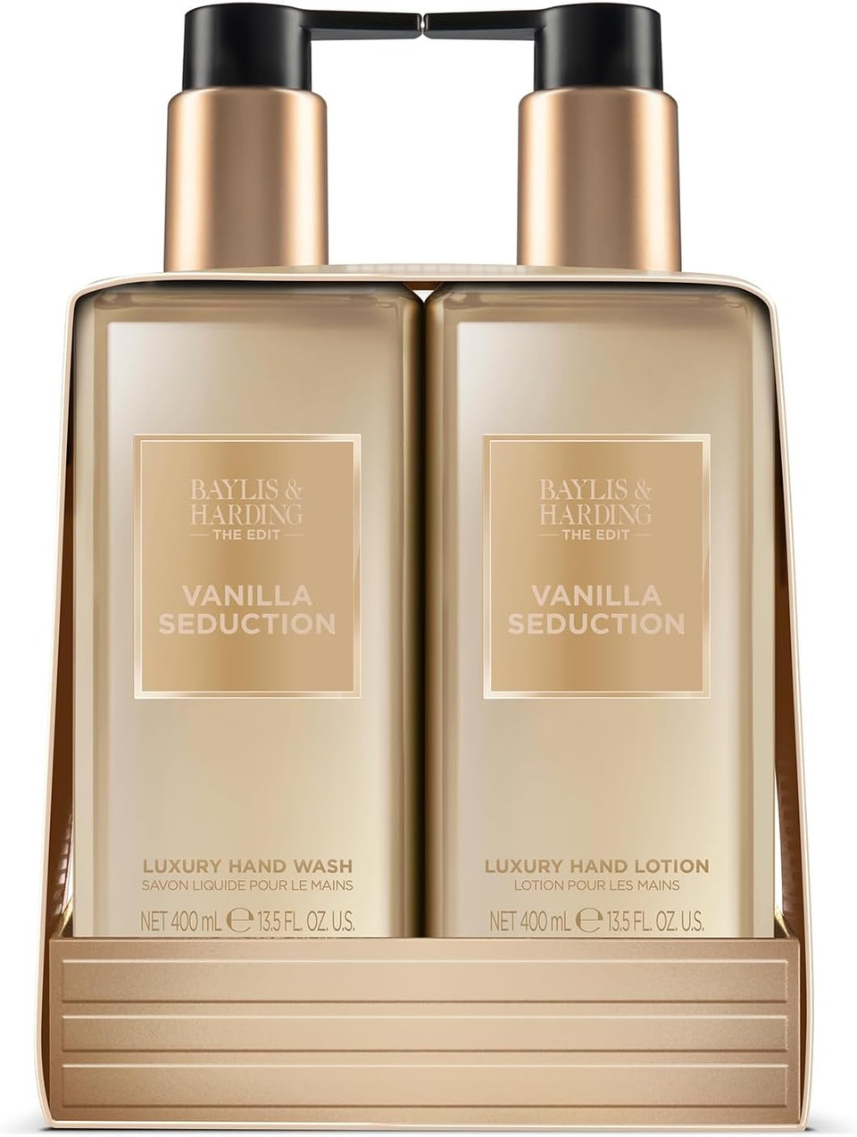 Baylis & Harding The Edit Vanilla Seduction 2 Bottle Set, 400 ml Hand Wash & 400 ml Hand Lotion - Vegan Friendly (Pack of 1)