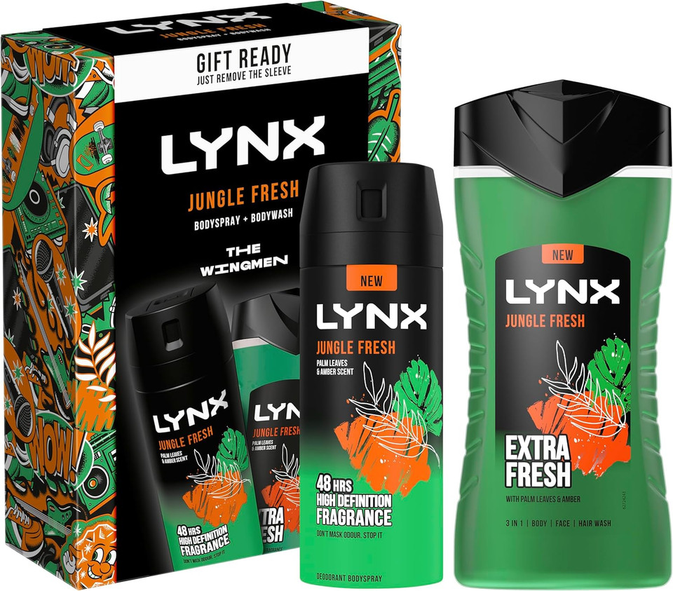 LYNX Africa Trio Deodorant Gift Set Body Wash, Body Spray and Anti-perspirant perfect for his daily routine 3 piece LYNX Africa Trio Deodorant Gift Set Body Wash, Body Spray and Anti-perspirant perfect for his daily routine 3 piece