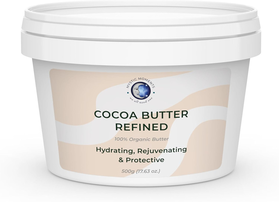 Mystic Moments | Cocoa Butter Refined Organic 500g - Pure & Natural Cosmetic Butters Vegan GMO Free
