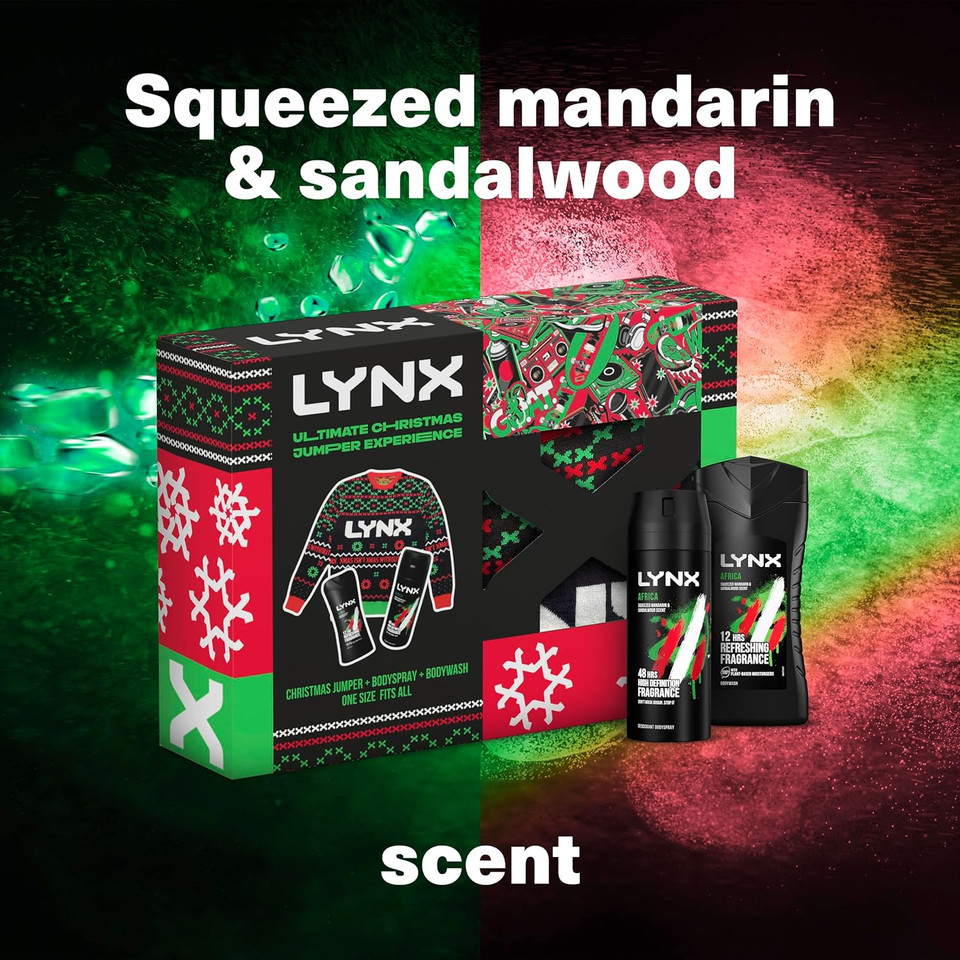 LYNX Ultimate Christmas Jumper Deodorant Gift Set Body Wash & Body Spray Christmas gifts for him 2 piece