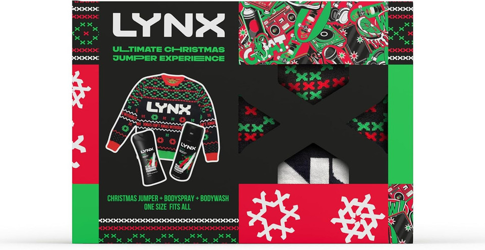 LYNX Ultimate Christmas Jumper Deodorant Gift Set Body Wash & Body Spray Christmas gifts for him 2 piece