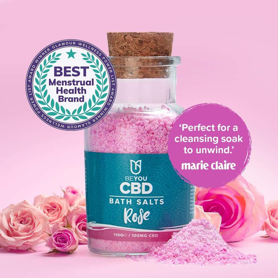 BeYou CBD Infused Bath Salts 100mg, Soothe Sore Muscles, Relax & Restore Tired Muscles, All Natural