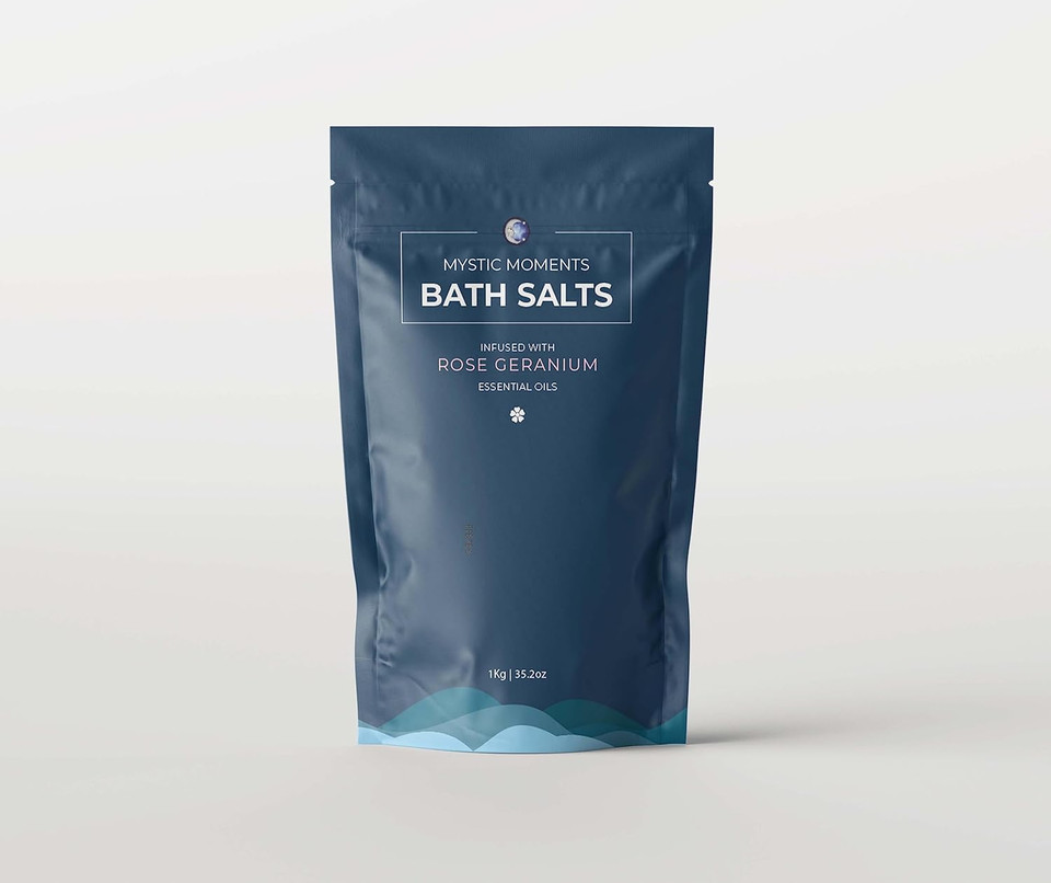 Mystic Moments Rose Geranium Bath Salts 5Kg | Natural Bath Soak for Muscle, Perfect for Skin, Face & Body 100% Natural Vegan GMO Free