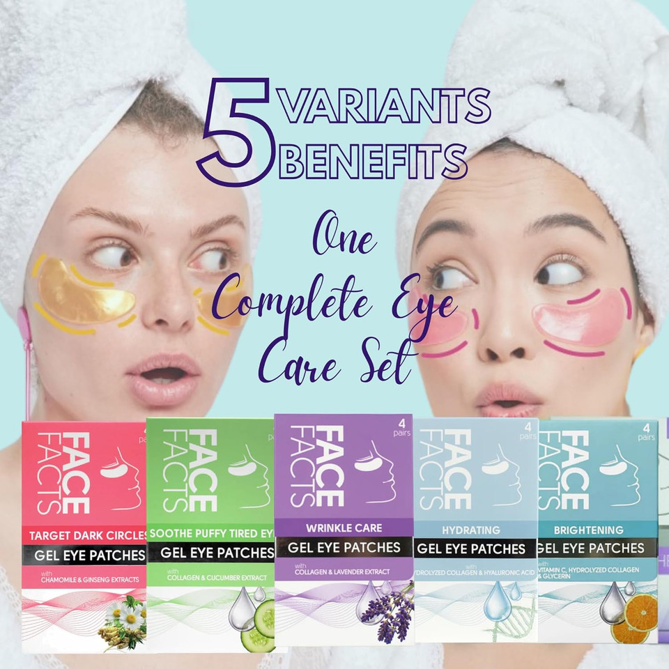 Relaxation Spa Gift Set for Women & Teens - 5x Eye Patches (4 pairs each) , 1x 2 Sheet Masks, 1x 3 Sheet Masks + 1x Single, 1x Foot Mask, Lip Balm, Gift Box & Card - Self Care Kit, Pamper Gift Set