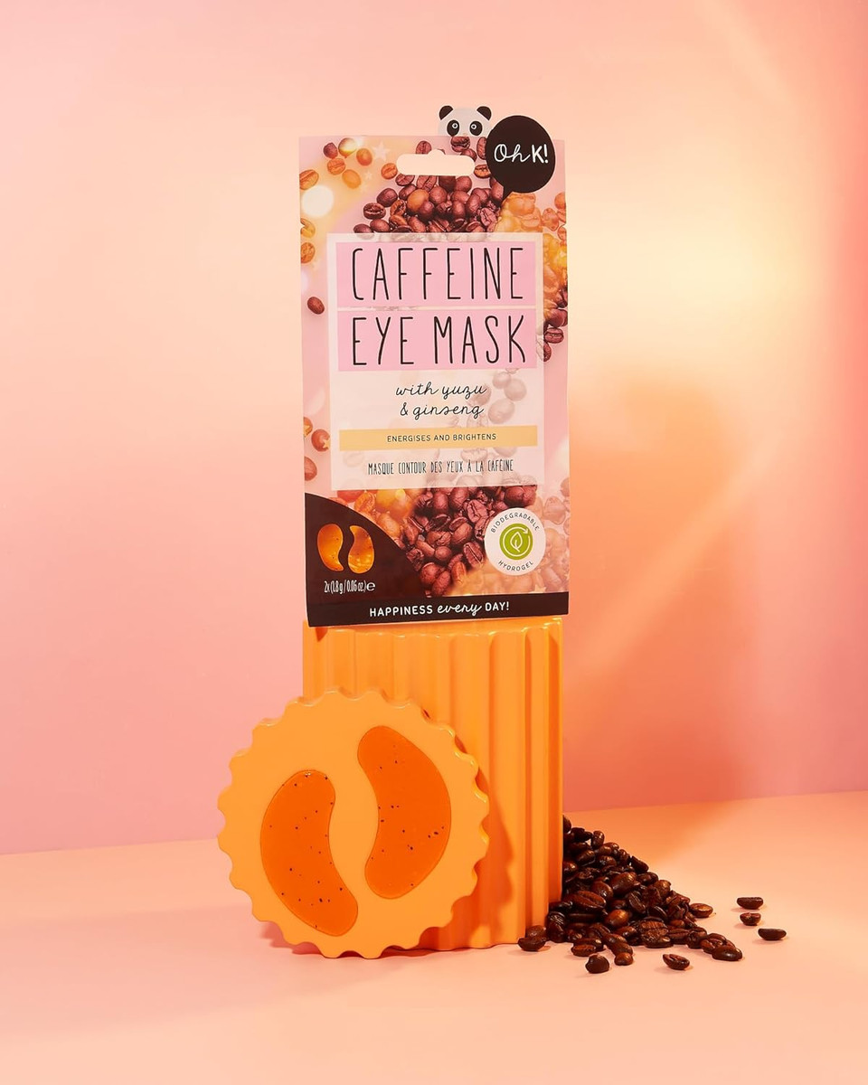 Oh K! Caffeine Under Eye Mask, For Puffy Tired Eyes, With Added Caffeine, Vegan and Cruelty Free, 15g