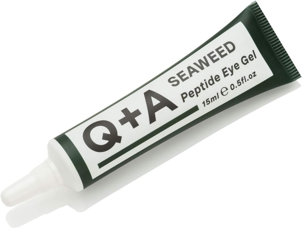Q+A Seaweed Peptide Eye Gel (15ml), Under Eye Cream Alternative, Under Eye Brightener with Peptides, Seaweed & Aloe Vera, Hydrates, Smooths Fine Lines & Reduces Puffiness
