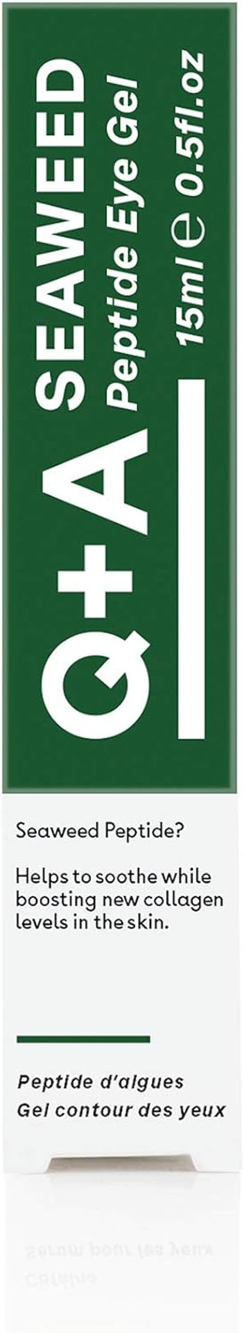 Q+A Seaweed Peptide Eye Gel (15ml), Under Eye Cream Alternative, Under Eye Brightener with Peptides, Seaweed & Aloe Vera, Hydrates, Smooths Fine Lines & Reduces Puffiness