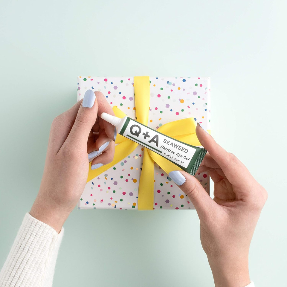 Q+A Seaweed Peptide Eye Gel (15ml), Under Eye Cream Alternative, Under Eye Brightener with Peptides, Seaweed & Aloe Vera, Hydrates, Smooths Fine Lines & Reduces Puffiness