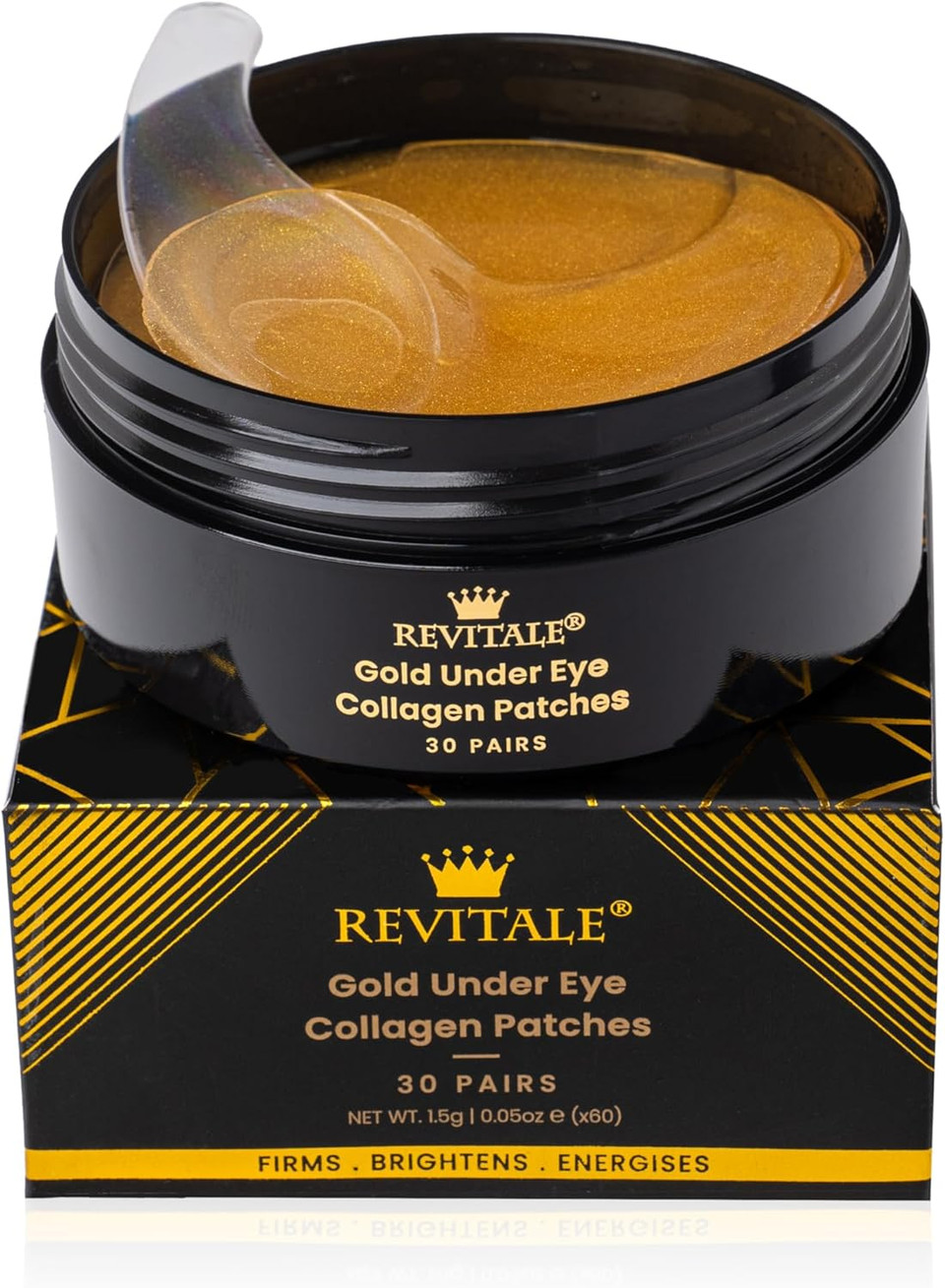 Revitale Pure Vegan Under Eye Patches, Helps Reduce Puffy Eyes & Dark Circles, Revitalise Dull Eye Masks - Nourishes, Renews, Soothes (Packets - 10 Pair)