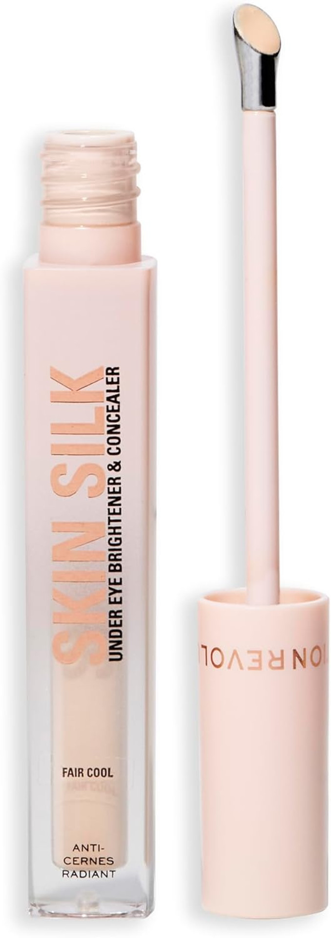 Revolution, Skin Silk Radiant Serum Under Eye Brightener, Hydrates & Smooths Under Eye with Hyaluronic Acid & Squalane, Vegan & Cruelty-Free, Fair Cool, 4ml
