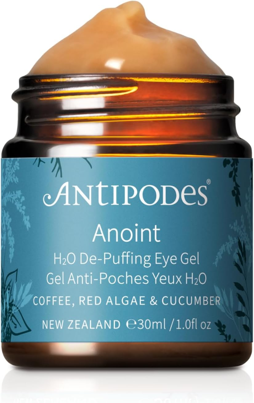 Anoint H2O De-Puffing Eye Gel  Hydrating Eye Gel for Puffy Eyes, Dark Circles & Eye Bags  Coffee, Cucumber & Manuka Honey  All Skin Types  30ml