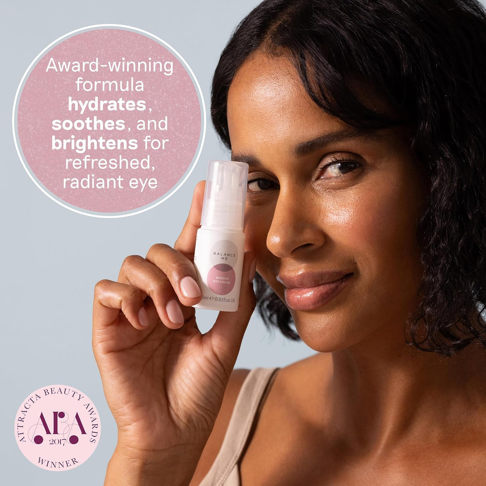 Balance Me Wonder Eye Cream 15ml, Anti Aging Eye Gel with Hyaluronic Acid, Reduces Dark Circles, Puffiness and Hydrates Under Eye