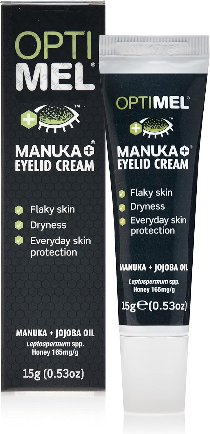 Optimel Manuka Honey Eyelid Cream 15g - Dry Itchy Flaky Skin Treatment & Relief - Eczema & Dermatitis - for Eyelids & Face