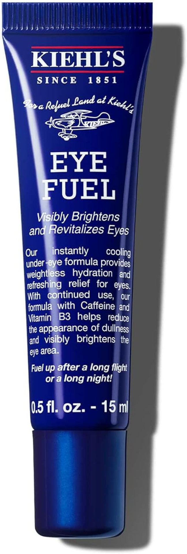 Kiehl's Eye Fuel Stimulating Eye Cream for Men, Caffeine Formula Targets Tired Eyes, Instant Cooling Effect, 15Ml
