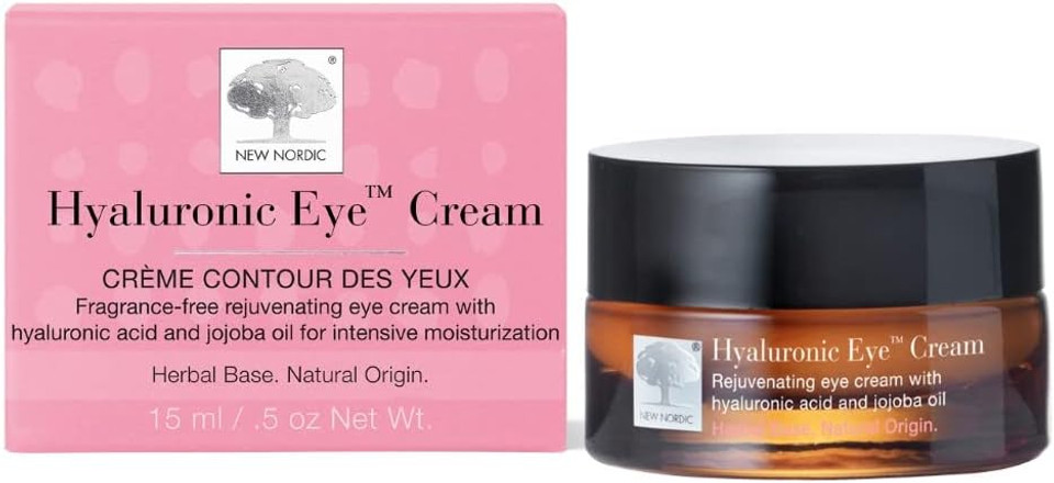 New Nordic Hyaluronic Eye Cream with Hyaluronic Acid - Helps Hydrate & Soothe Eye Area - Reduces Visibility of Lines & Wrinkles - Odour Free - 15 ml