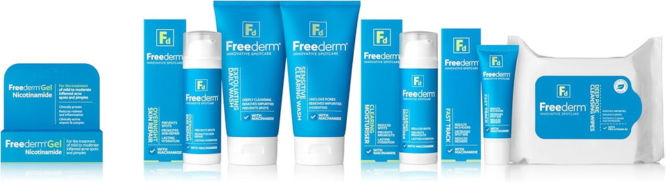 Freederm Sensitive Clearing Face Wash For Spot Prone Skin, Unclogs Pores And Removes Dirt And Impurities. Prevents Spots. With Niacinamide, 150ml Tube