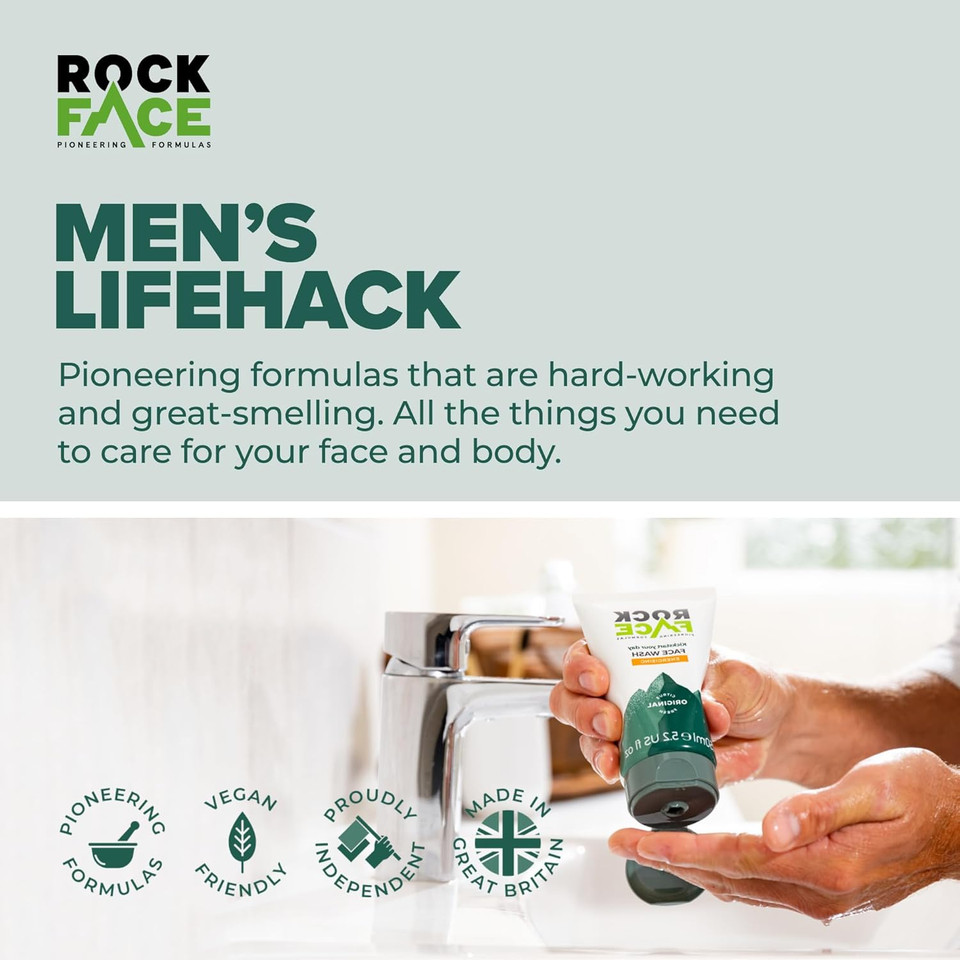 Rock Face Energising Face Wash for Men 100ml | Everyday Face Wash | Fresh Citrus | For Smooth Skin | Alcohol Free (Pack of 2)