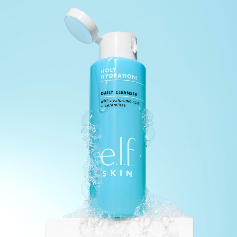 e.l.f. SKIN Holy Hydration! Daily Cleanser, Infused with Ceramides, Removes Dirt, Makeup & Impurities, Nourishing & Hydrating Formula