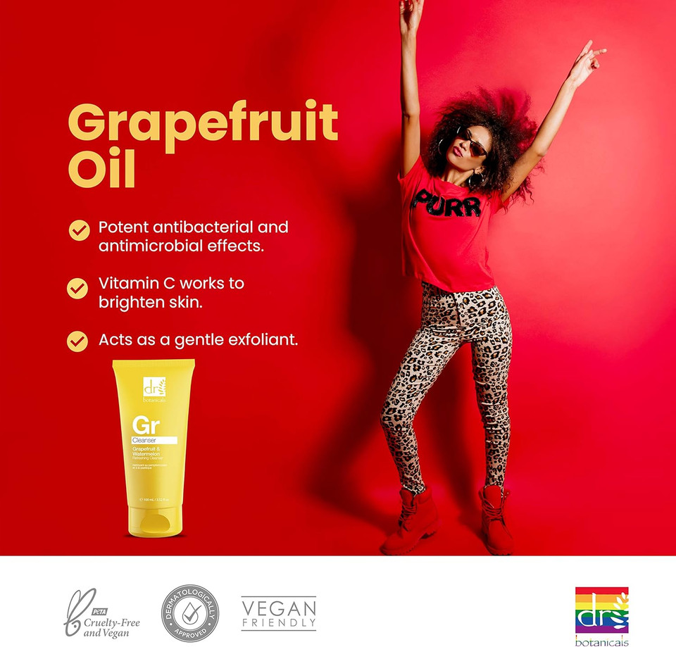 Dr Botanicals Grapefruit & Watermelon Facial Cleanser - 30ml | Including Vitamins & Essential Fatty Acids that Nourish, Protect & Balance Your Skin