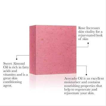 Dr Botanicals La Rose Française Facial Cleansing Bar | Luxurious Skincare Energizing Exfoliation for Fresh, Hydrated Skin | Gentle Exfoliation Reveals Smooth Skin (Pack of 1 (100g x 1))