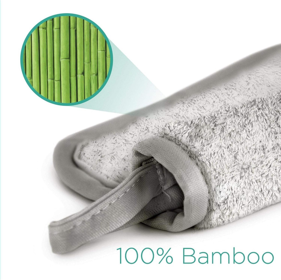 Magnitone London WipeOut Extraordinary 100% Bamboo MicroFibe Super Natural Cleansing Cloth, Grey - 40cm x 17cm each - Pack of 2