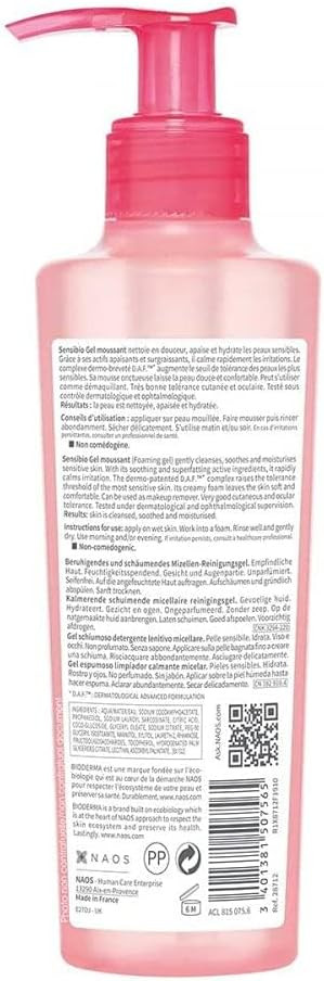 BIODERMA SENSIBIO CLEANSING FOAMING GEL PUMP - 200ML
