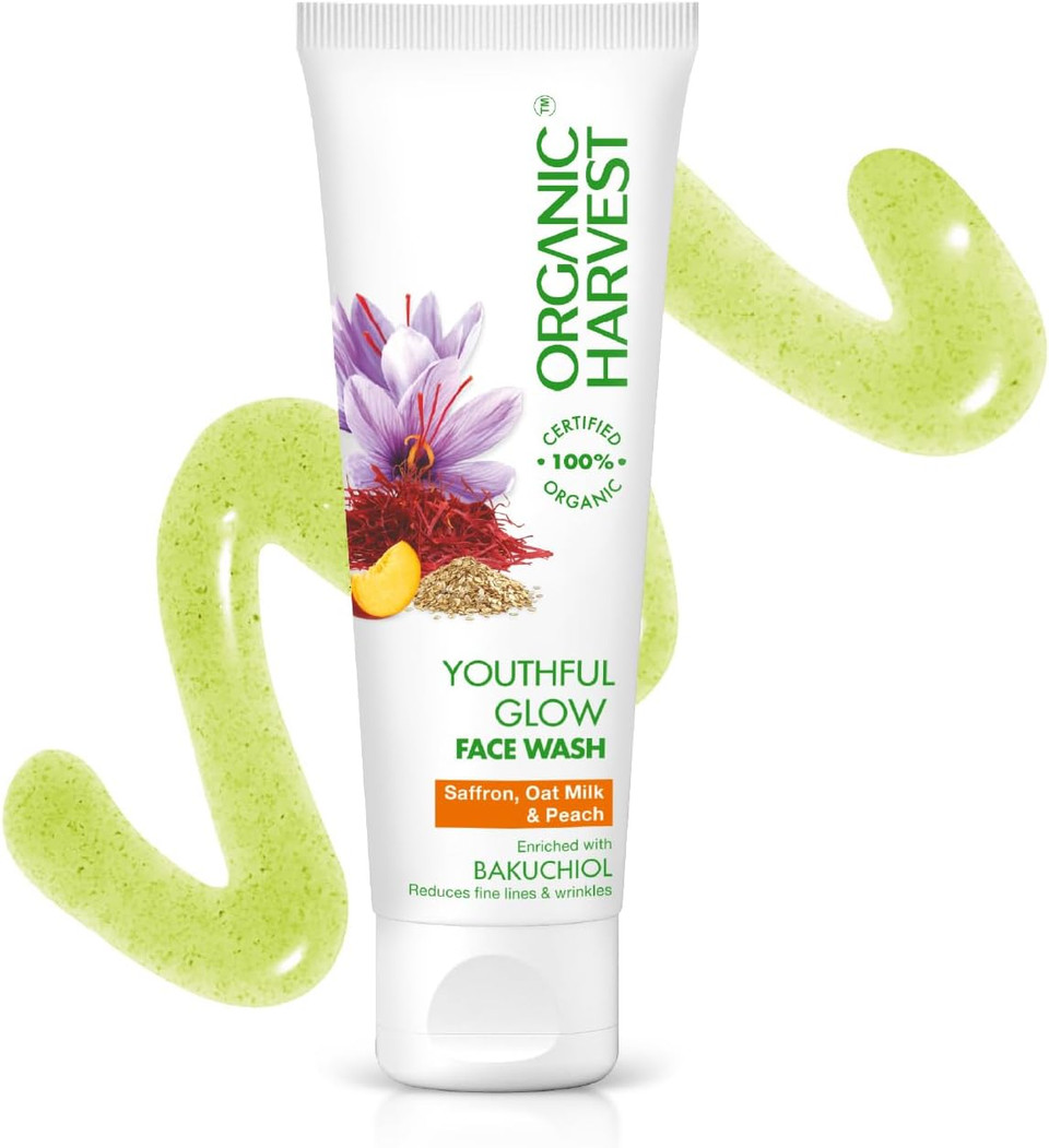 Organic Harvest Vitamin A Face Wash with Broccoli & Aloe Vera Ideal for Dry Skin, Anti-Ageing, Reduces Wrinkles, for Women & Girls, 100% Organic, Paraben & Sulphate Free  100gm