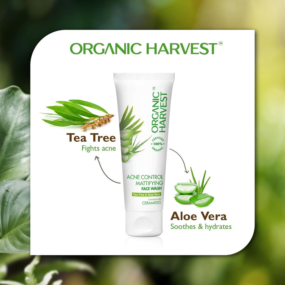 Organic Harvest Acne Control Face Wash Suitable for Oily and Acne Prone Skin for both men and women 100ml
