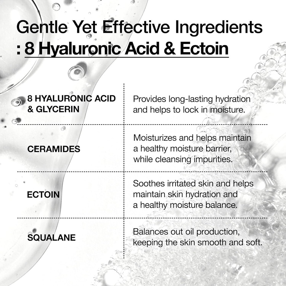 ANUA Moisturizing Gentle Gel Cleanser, Hyaluronic Acid, Squalane, Ceramide, Foaming Facial Korean Cleanser, pH Balance, Daily Hydrating Face Wash, 150ml/5.07fl oz