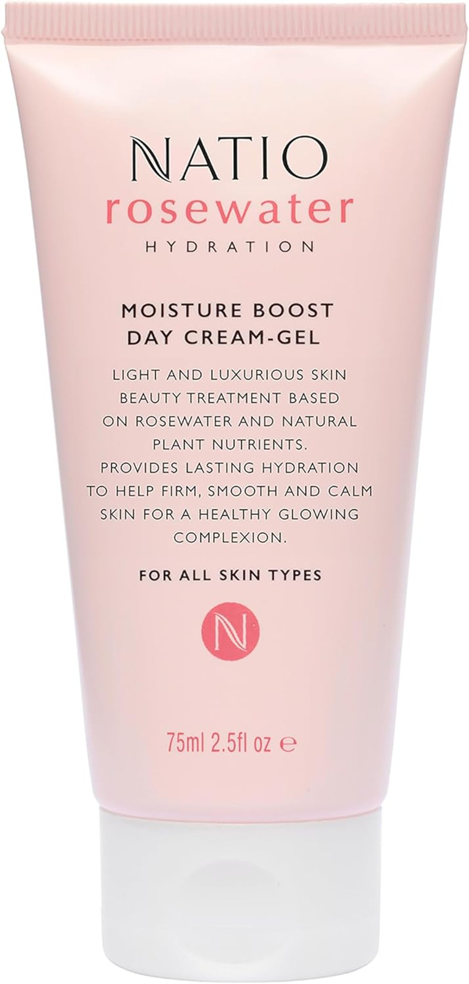 Natio Australia Rosewater Hydration Moisture Boost Day Cream-Gel, 75 ml - Face Cream with Shea Butter - Face Moisturiser for All Skin Types