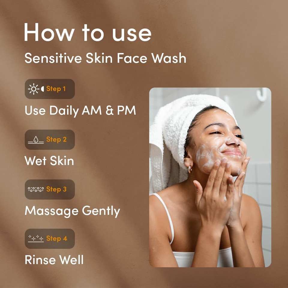 Urban Veda Soothing Facial Wash |Daily Simple Face Wash |For Dry, Mature, Sensitive & Inflamed skin| Contains Sandalwood & Rose Water| Sensitive Face Wash for Women & Men |Soothing and Calming |150 ML