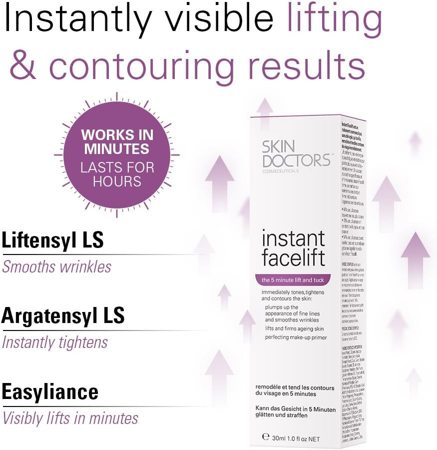 Skin Doctors Instant Facelift Serum | Matte Finish Make-up Primer | Smooths Fine Lines & Wrinkles | Tones & Lifts Skin | 30ml