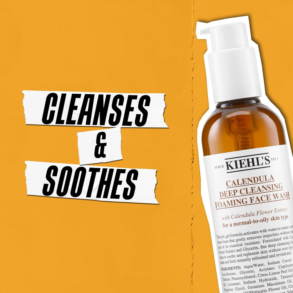 Kiehl's Calendula Deep Cleansing Foaming Face Wash, Sulfate Free, 230 ml