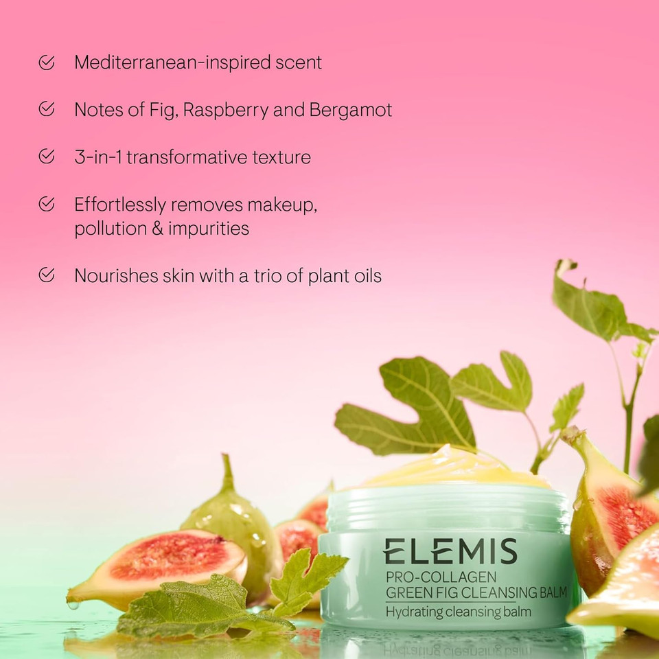 ELEMIS Pro-Collagen Cleansing Balm  Original, Rose, Fig & Fragrance-Free  Nourishing Makeup Remover & Deep Cleansing Balm, 100g