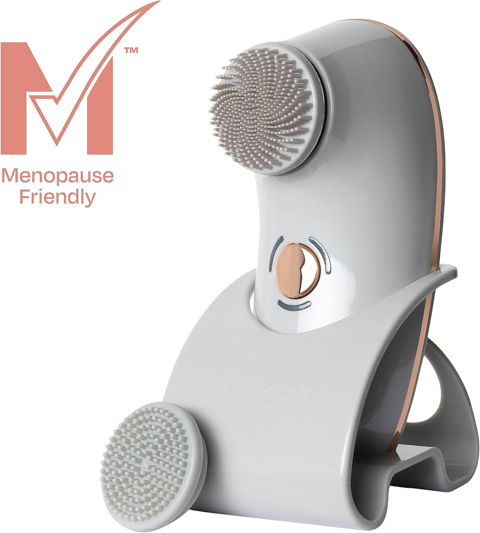 MAGNITONE BareFaced3 Vibra-Sonic Facial Cleanse + Massage Brush, Rechargeable Electric Face Brush, Gentle + Deep Cleanse + PulseLift Massage, Skin is Firmer, Tighter, Clearer, Smoother & More Radiant
