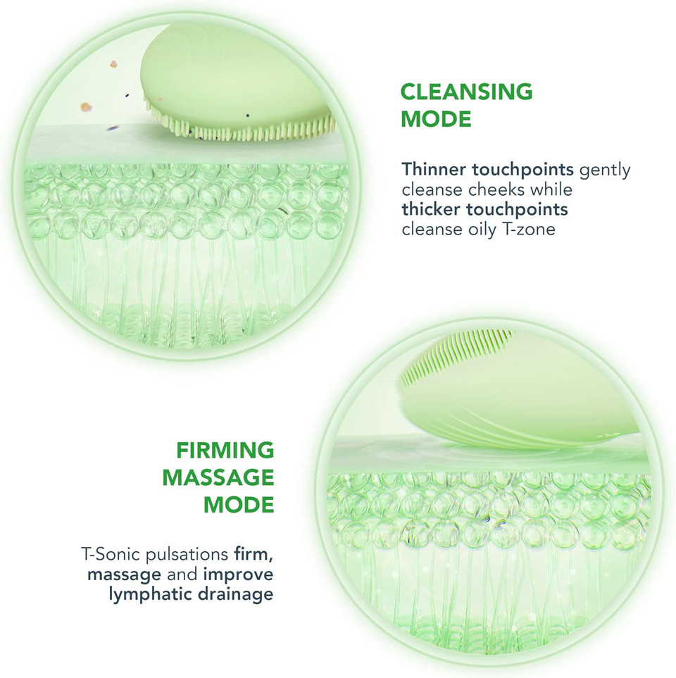 FOREO LUNA 4 go Facial Cleansing Brush & Firming Face Massager - Premium Face Brush - Enhances Absorption of Skin Care Products - Simple Face Care Travel Accessories - All Skin Types - Pistachio