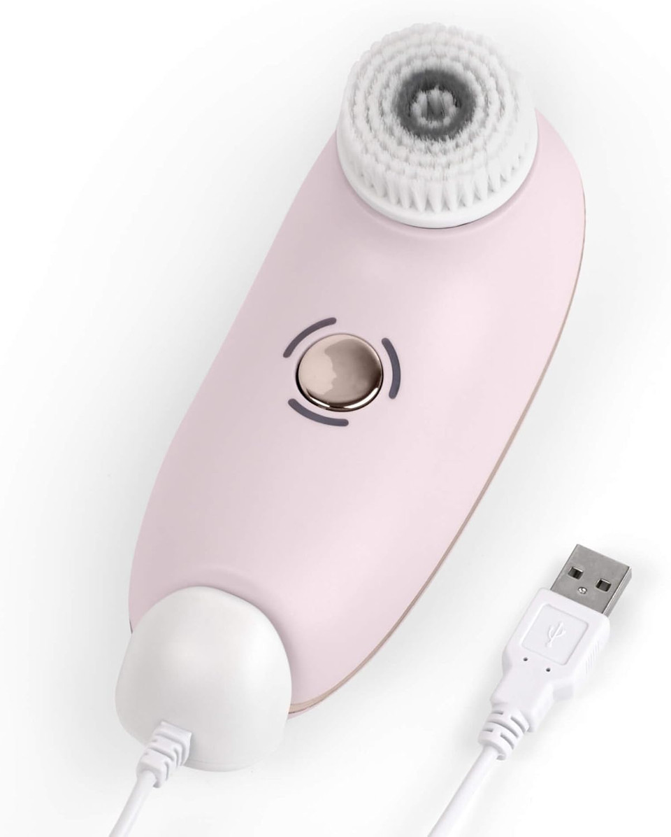 Magnitone London BareFaced 2 Vibra Sonic Face Cleansing and Massaging Brush - USB Rechargeable Electric Facial Brush, Pink