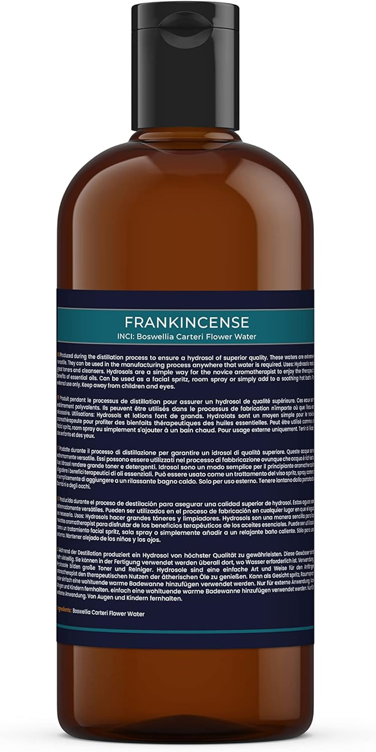 Mystic Moments | Frankincense Natural Hydrosol Floral Water 125ml | Perfect for Skin, Face, Body & Homemade Beauty Products Vegan GMO Free