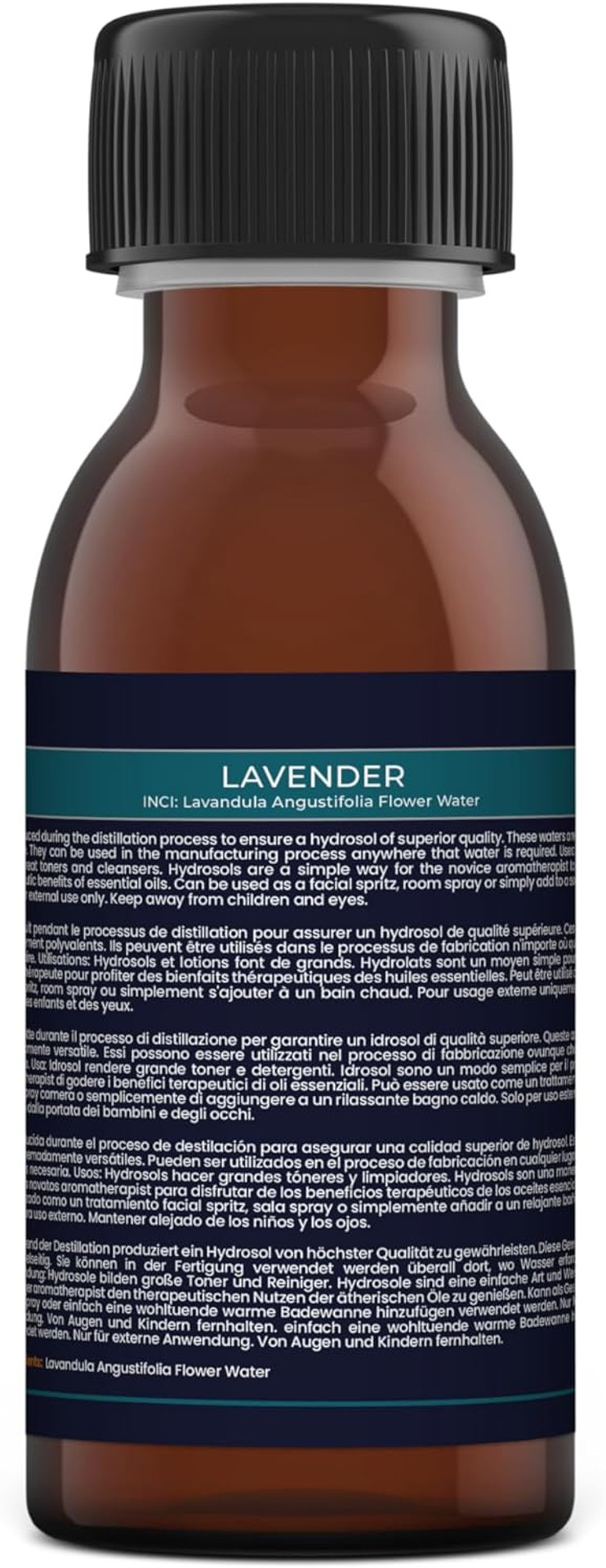 Mystic Moments | Lavender Natural Hydrosol Floral Water 125ml | Perfect for Skin, Face, Body & Homemade Beauty Products Vegan GMO Free