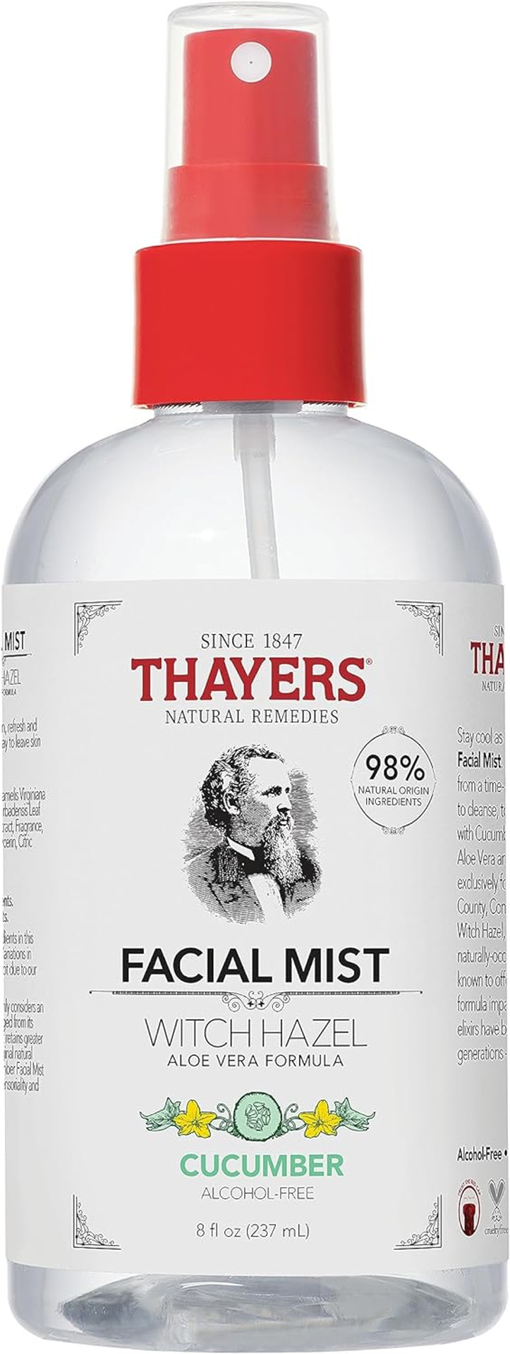 Thayers Witch Hazel Gentle Facial Mist Cucumber Toner Lotion with Organic Aloe Vera 237ml