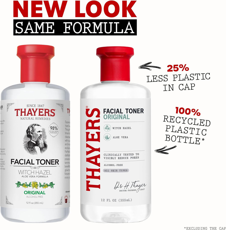 Thayers Witch Hazel Facial Gentle Original Toner Lotion with Organic Aloe Vera, 355ml Thayers Witch Hazel Facial Gentle Original Toner Lotion with Organic Aloe Vera, 355ml