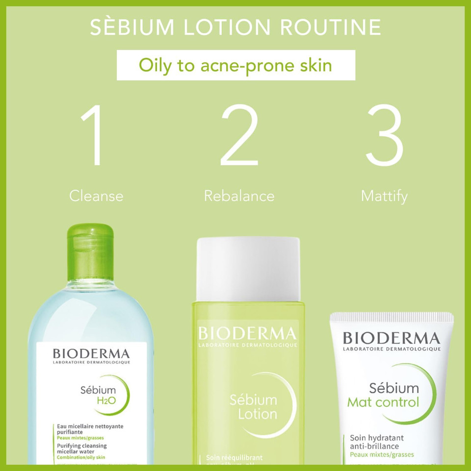Bioderma Sébium Lotion - Triple Action Toner to Clarify & Rebalance Sensitive, Combination & Oily Skin, Anti-Blemish Face Cream with 8-Hour Hydration, 200ml