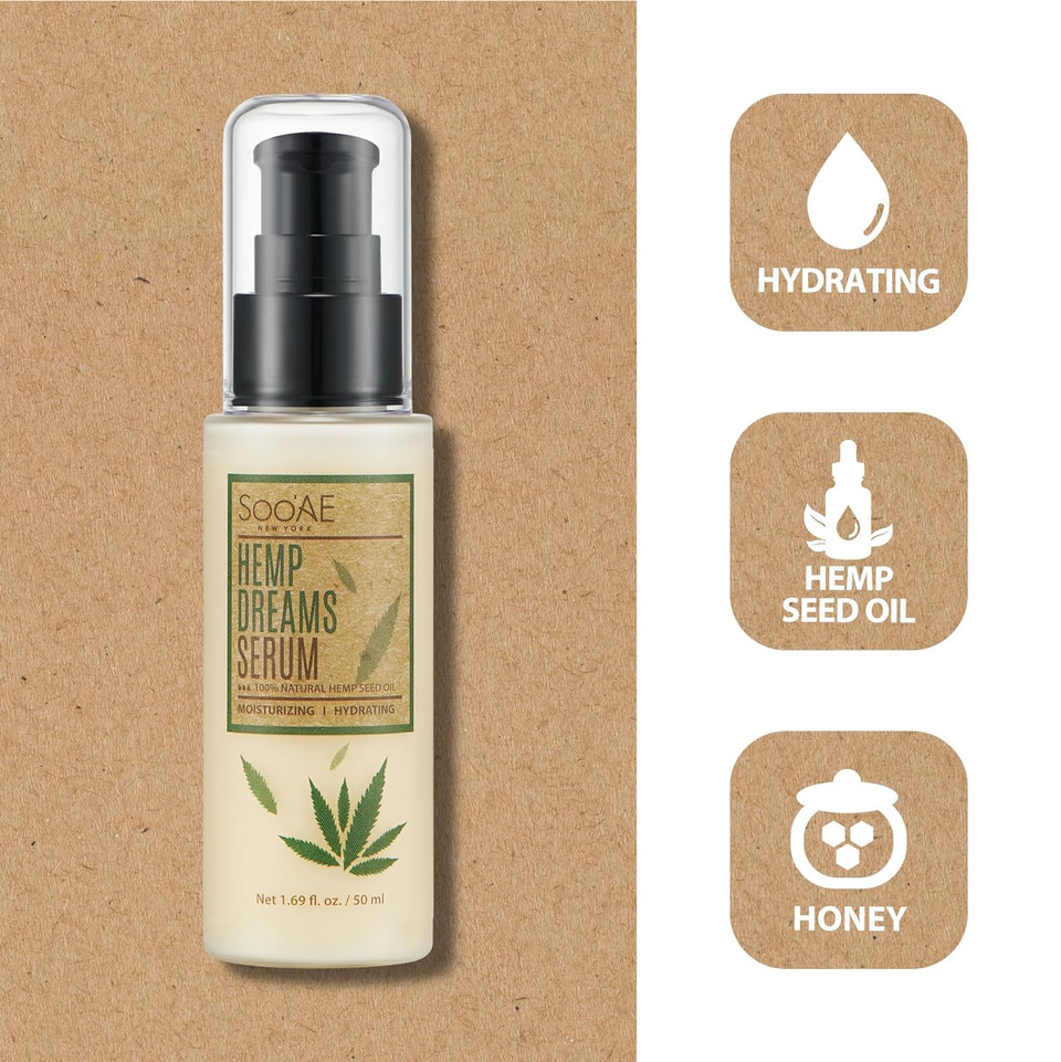 Soo'Ae Hemp Dreams Serum - Hemp Seed Oil Serum Smooth Hydrating